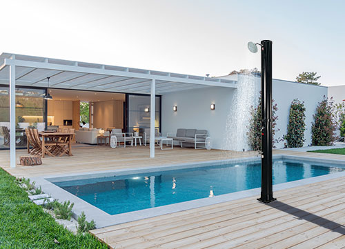 Hoe lang duurt het eigenlijk voordat een zonnedouche heet wordt in de zon?